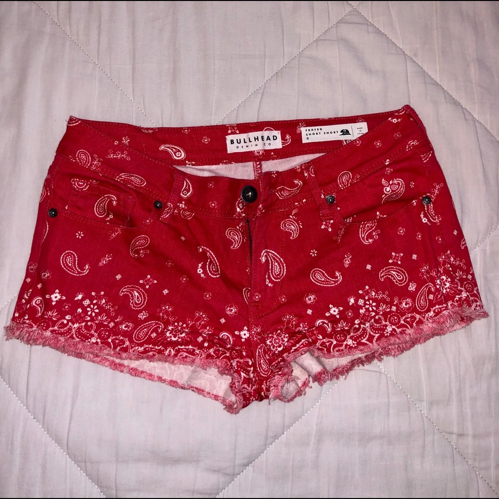 PacSun Red Bandana Patterned Shorts